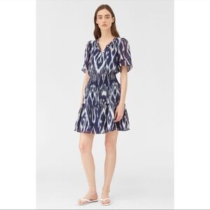 Rebecca Taylor Silk Ikat Dress Indigo size 10